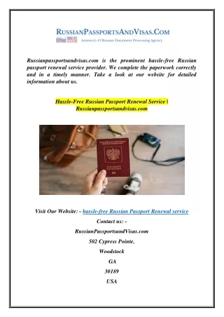 Hassle Free Russian Passport Renewal Service | Russianpassportsandvisas.com
