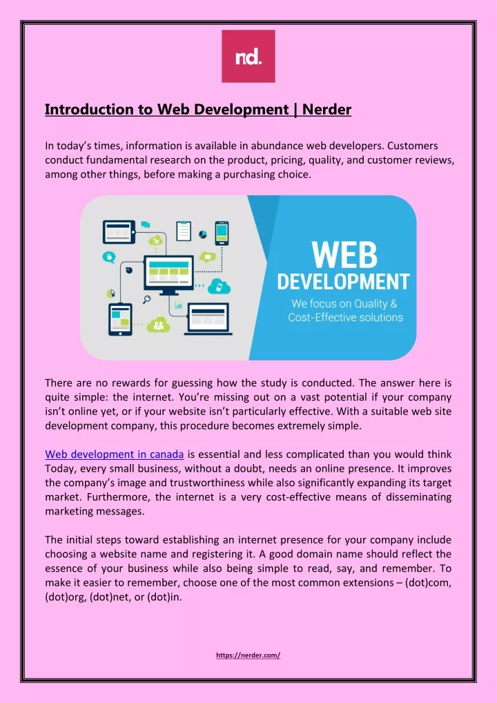 introduction to web development nerder