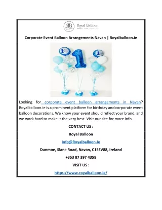 Corporate Event Balloon Arrangements Navan | Royalballoon.ie