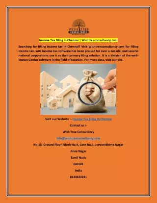 Income Tax Filing in Chennai  Wishtreeconsultancy.com