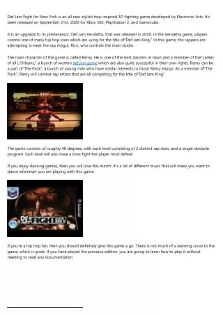 def jam fight for new york is an all new stylish