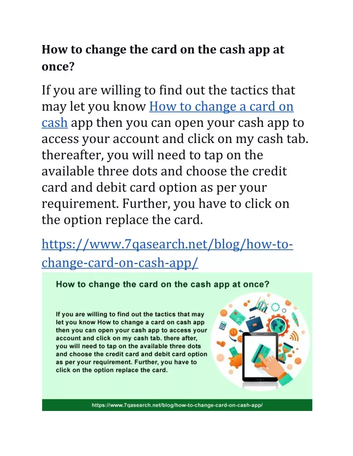 how to change the card on the cash app at once