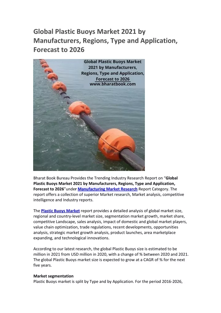 global plastic buoys market 2021 by manufacturers