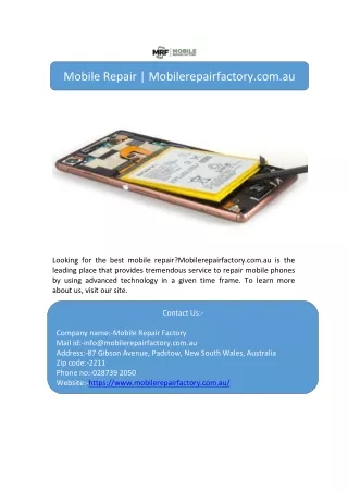 mobile repair mobilerepairfactory com au