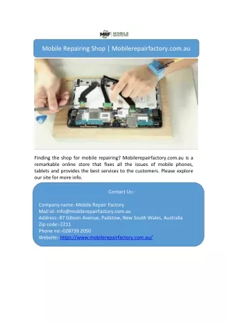 mobile repairing shop mobilerepairfactory com au