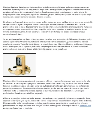 Cerrajeros con atencion inmediata en Barcelona