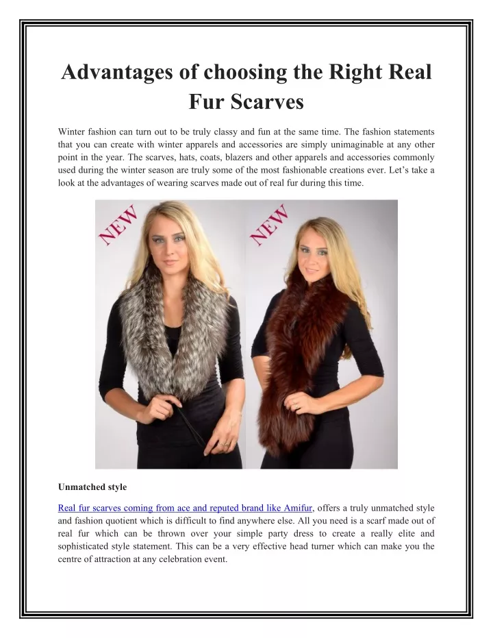advantages of choosing the right real fur scarves