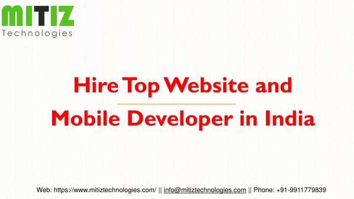 hire top website and mobile developer in india