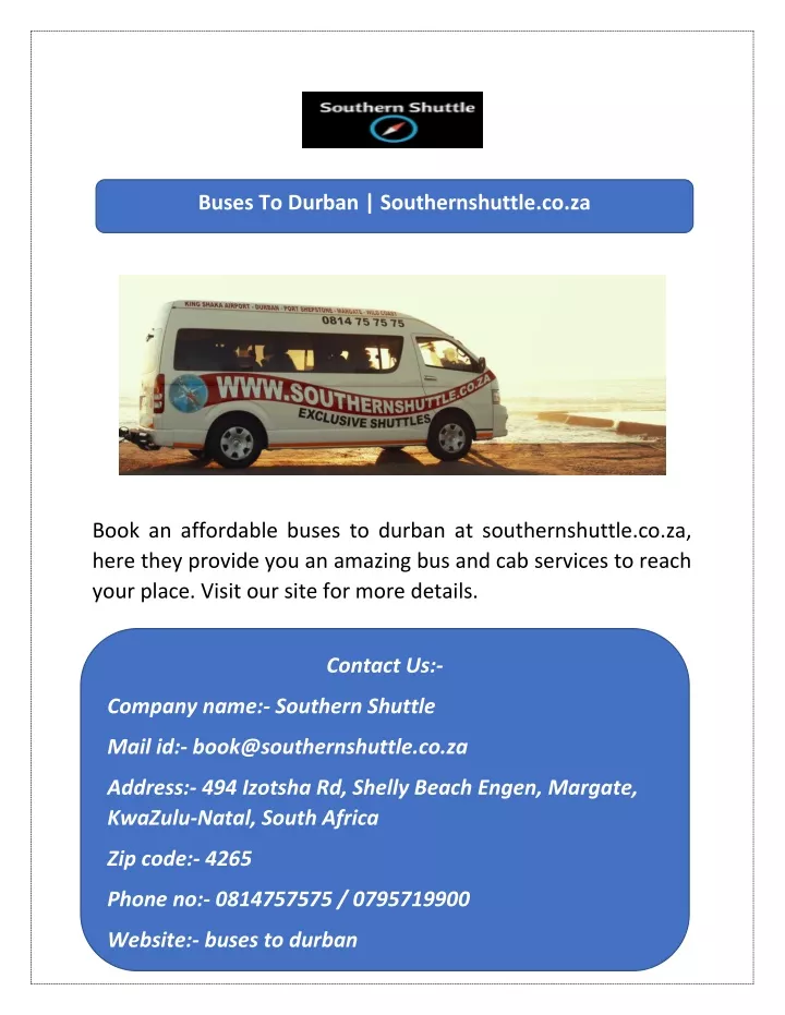 buses to durban southernshuttle co za