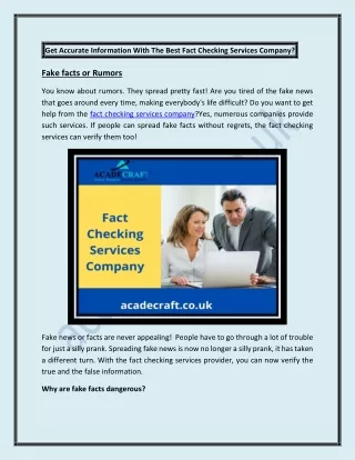 get accurate information with the best fact