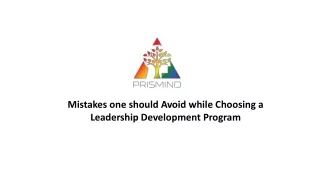 Mistakes one should avoid while choosing a leadership development program