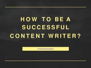 Be A Sucessful Content Writer-