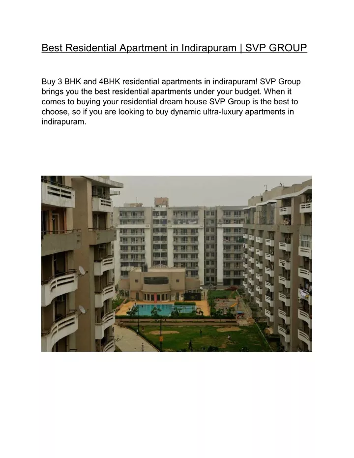 best residential apartment in indirapuram