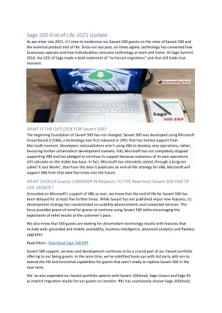 sage 500 end of life 2021 update as we enter into