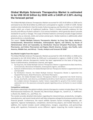 global multiple sclerosis therapeutics market