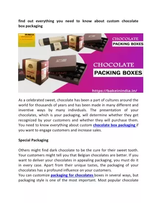 Find out everything you need to know about custom chocolate box