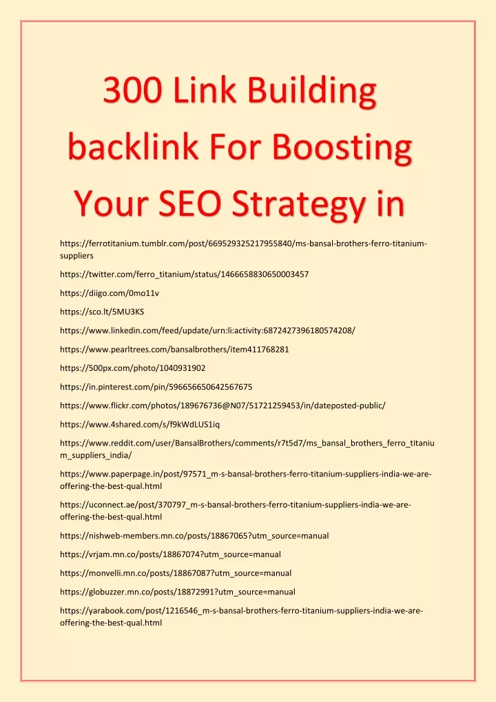 300 link building backlink for boosting your