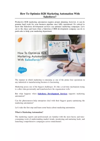 how to optimize b2b marketing automation with