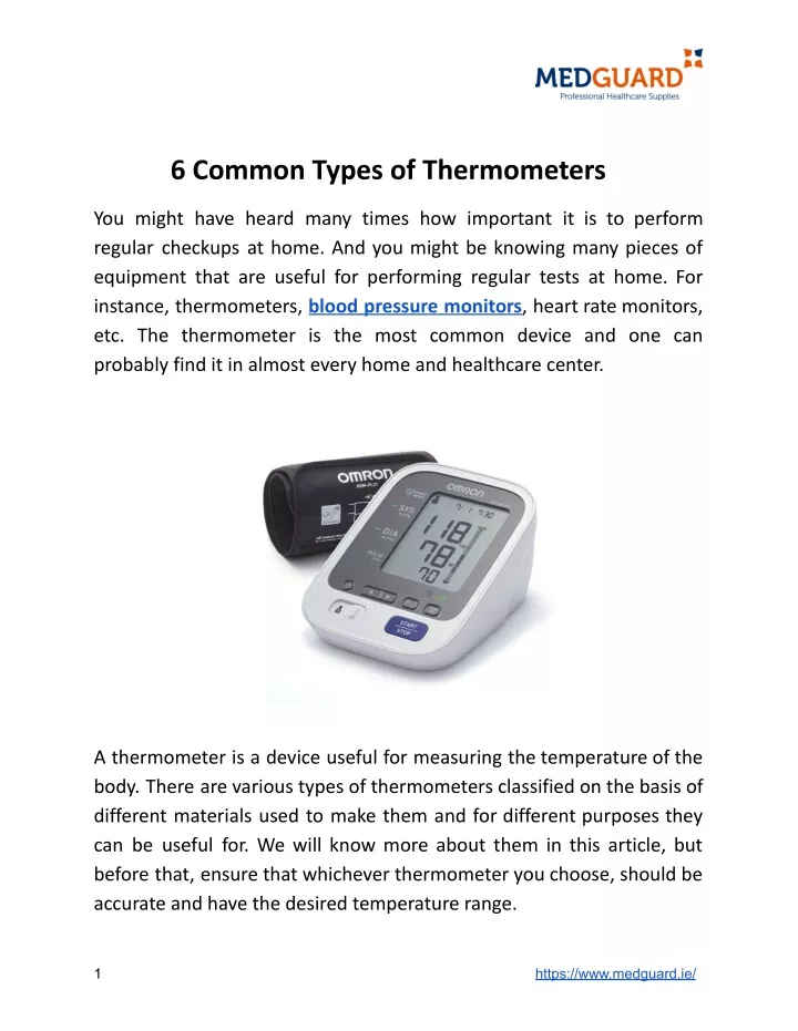 6 common types of thermometers