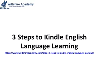3 Steps to Kindle English Language Learning