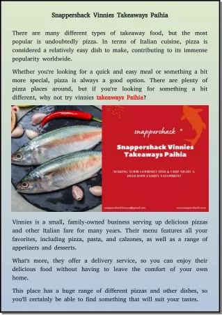 snappershack vinnies takeaways paihia