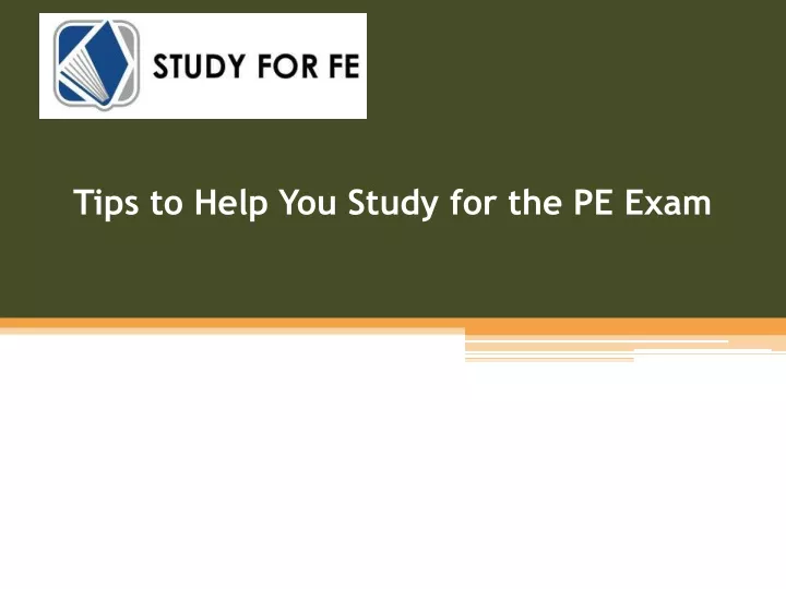 tips to help you study for the pe exam