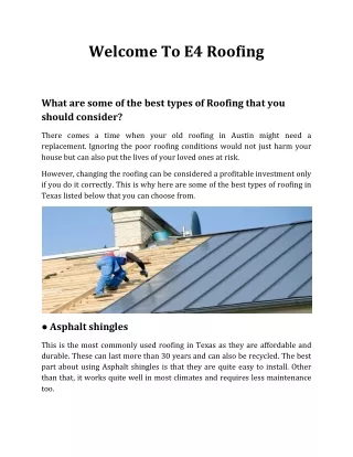 What are some of the best types of Roofing that you should consider