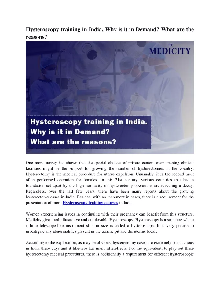 hysteroscopy training in india