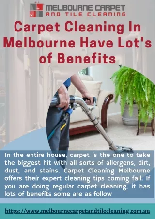 Benefits of Doing Regular Carpet Cleaning In Melbourne