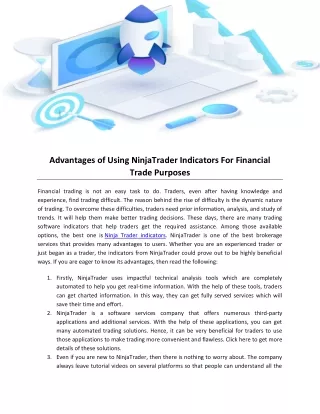 Advantages of Using NinjaTrader Indicators For Financial Trade Purposes