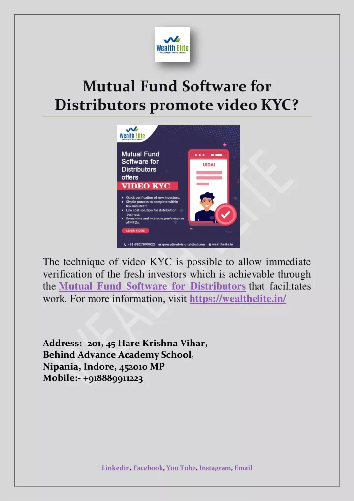 mutual fund software for distributors promote