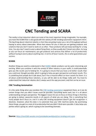cnc tending and scara
