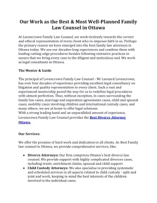 Best Divorce Attorney Ottawa