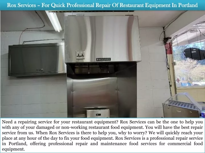 rox services for quick professional repair of restaurant equipment in portland