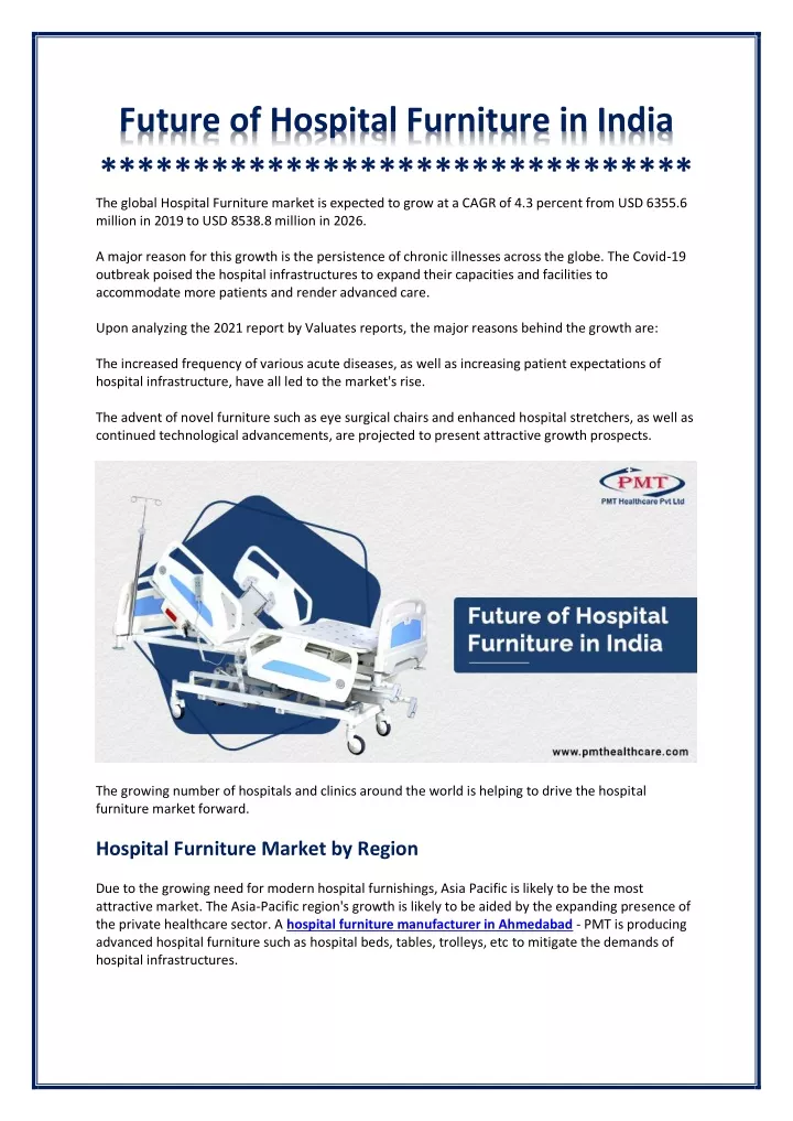 future of hospital furniture in india the global