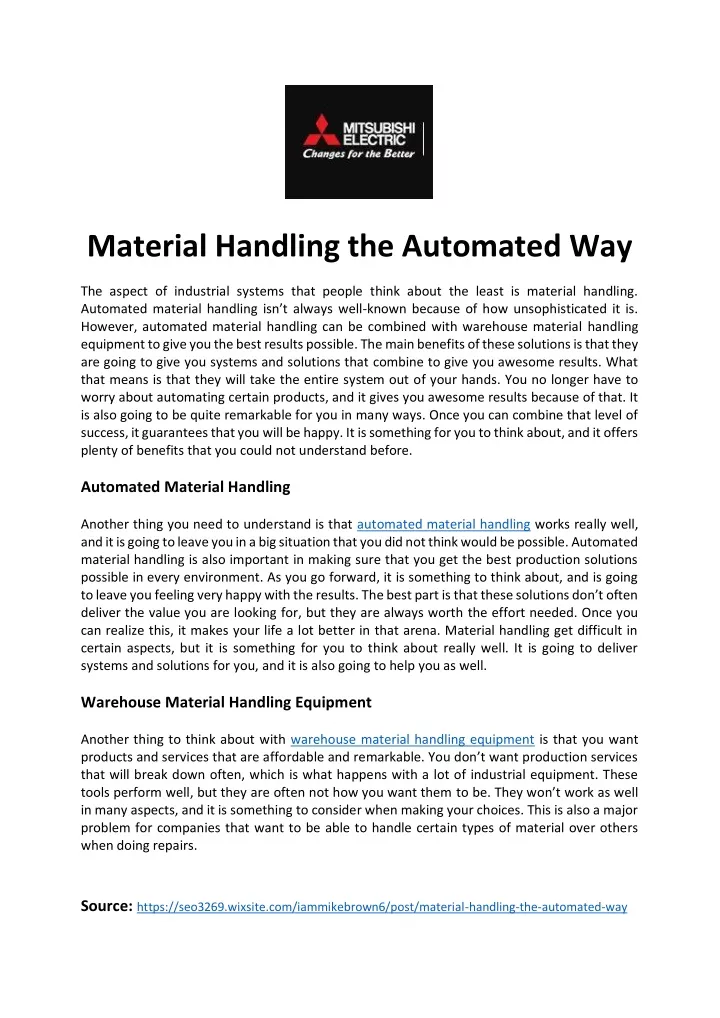 material handling the automated way
