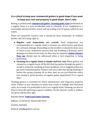 it is critical to keep your commercial gutters