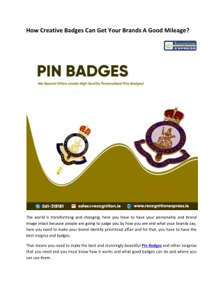 How Creative Badges Can Get Your Brands A Good Mileage?