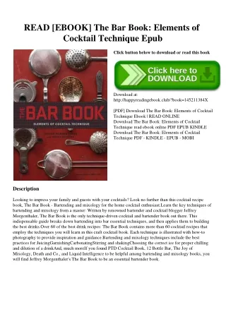 READ [EBOOK] The Bar Book Elements of Cocktail Technique Epub