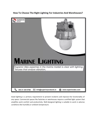 How To Choose The Right Lighting For Industries And Warehouses