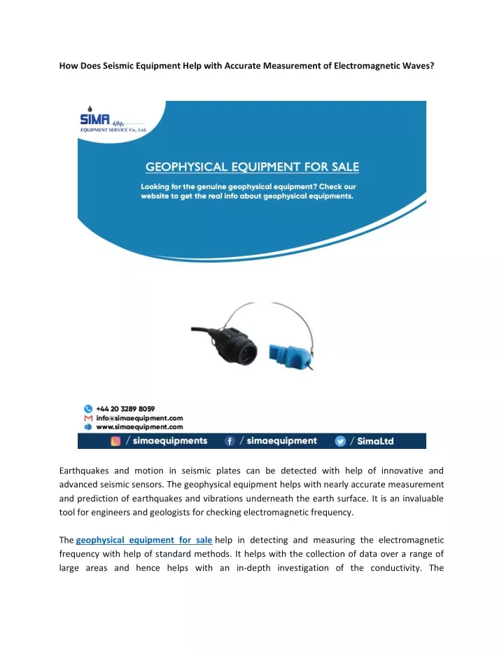 how does seismic equipment help with accurate