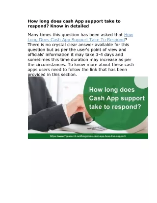 How long does cash App support take to respond? Know in detailed
