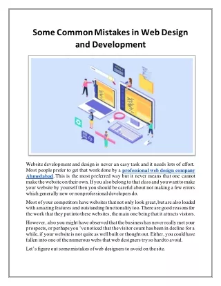 some common mistakes in web design and development