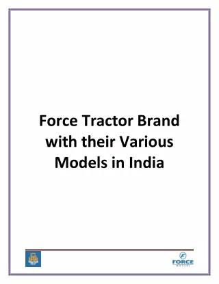 force tractor brand with their various models