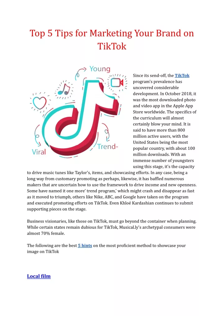 top 5 tips for marketing your brand on tiktok