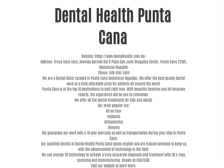 dental health punta cana