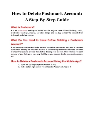how to delete poshmark account a step by step