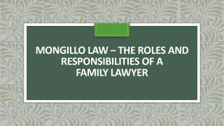 Mongillo Law – The Roles and Responsibilities of a Family Lawyer