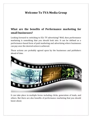 What are the benefits of Performance marketing for small businesses
