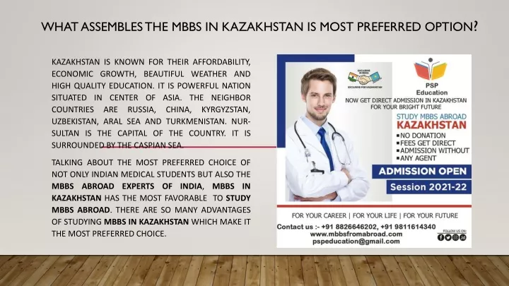 what assembles the mbbs in kazakhstan is most preferred option